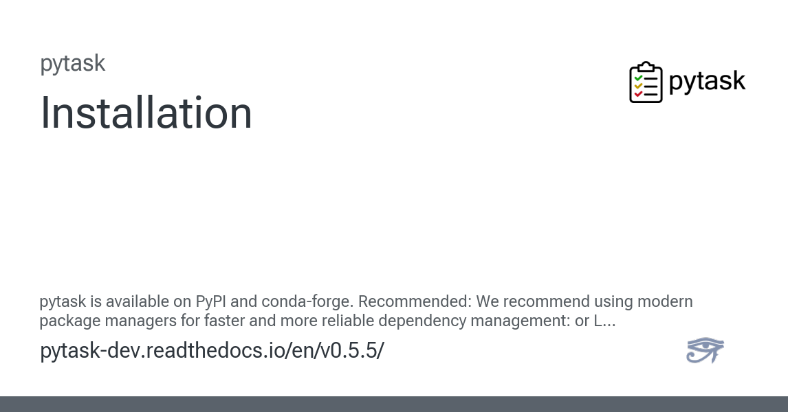 Installation - pytask 0.5.5 documentation